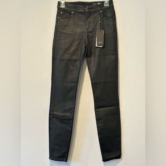 J01 Armani Exchange jeans super skinny denim jeans in black size 25 - Picture 1 of 11